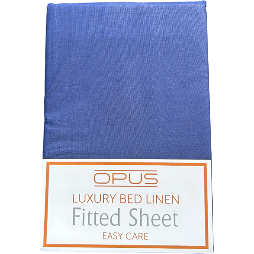 Opus King Size Navy Polycotton Fitted Bed Sheet Image 2