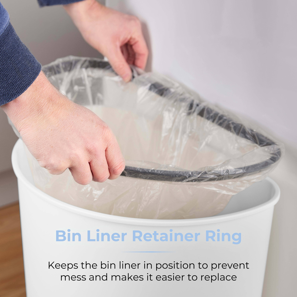 Tower White Curved Sensor Bin 50L Image 6