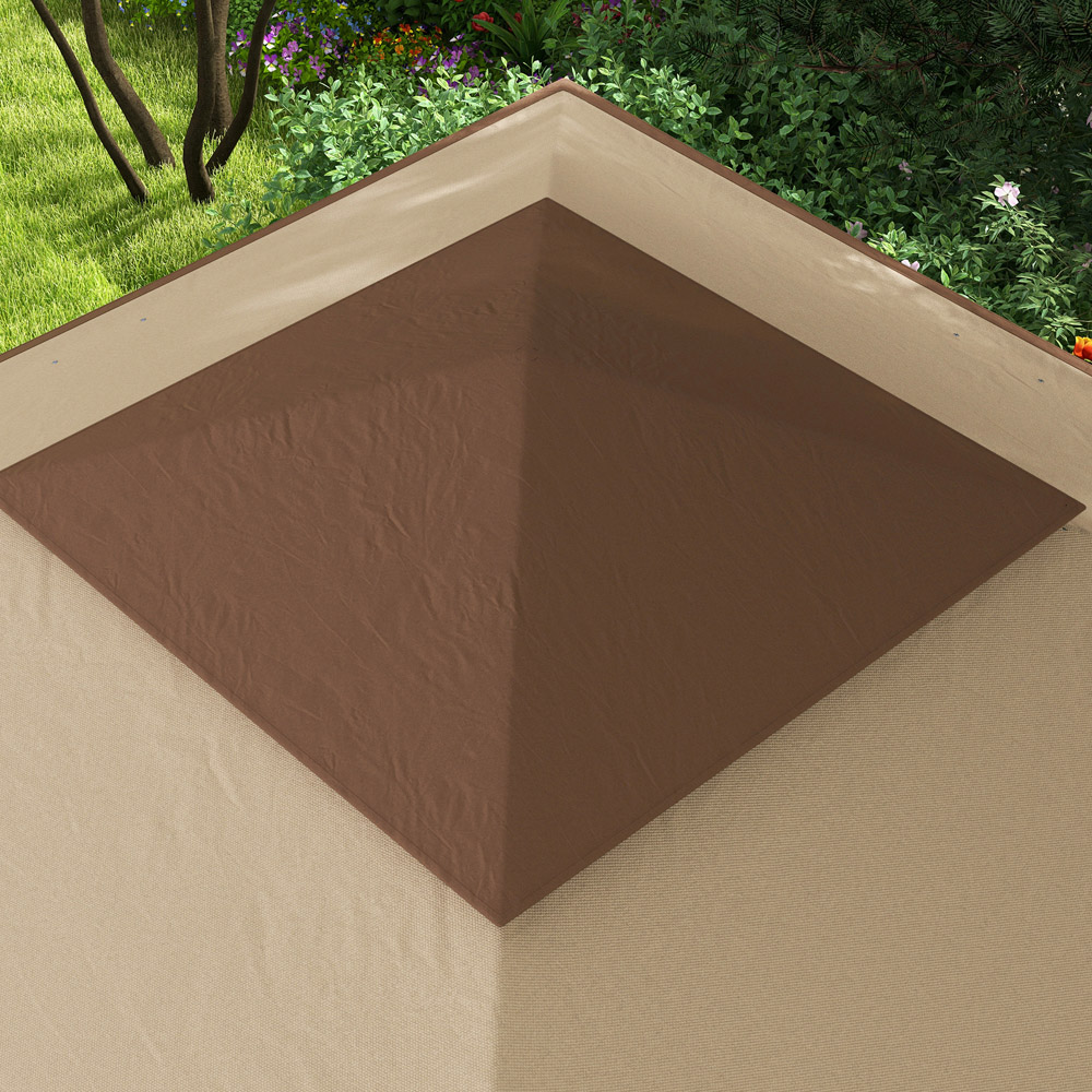 Outsunny 3 x 3m Khaki Double Roof Pop Up Gazebo Image 3