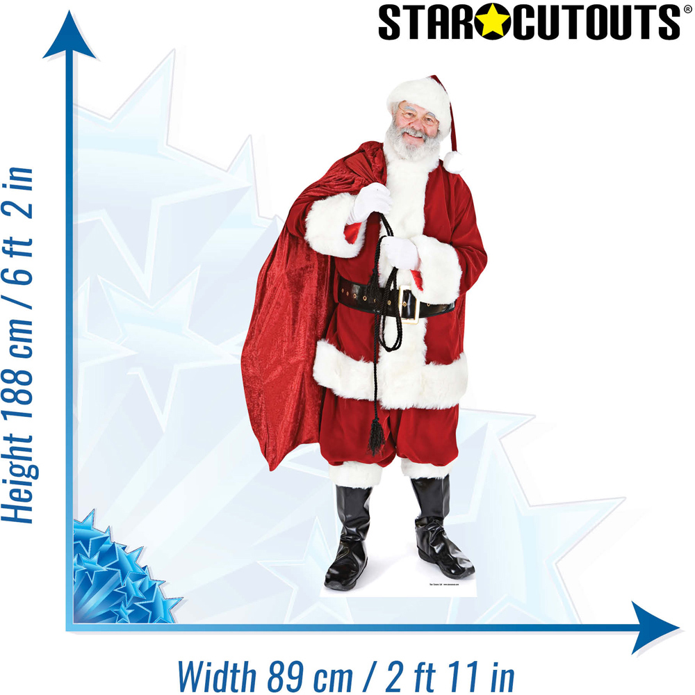 Star Cutouts Santa with Sack of Toys Christmas Cardboard Cutout 6.2ft Image 4