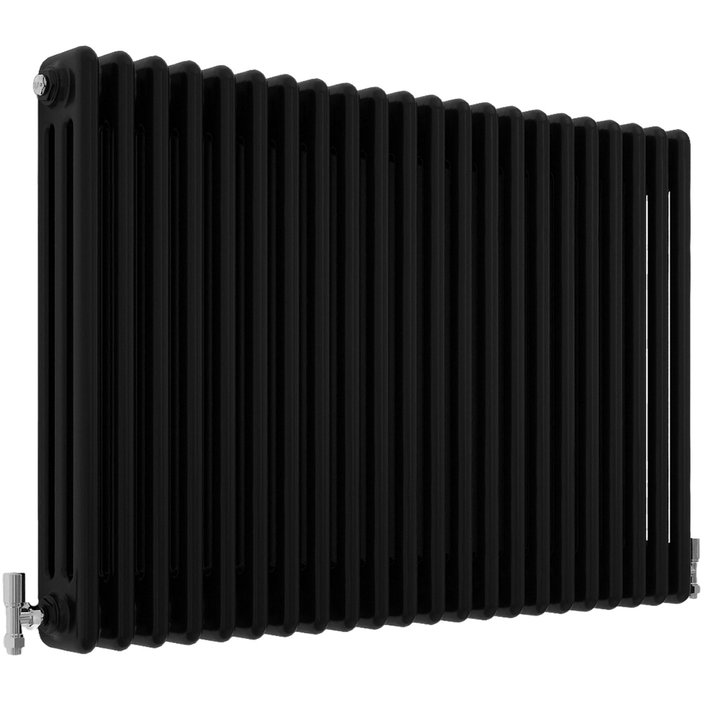 Stech Homes 5272 BTU Black 3 Column Horizontal Radiator 600 x 1010mm Image 1