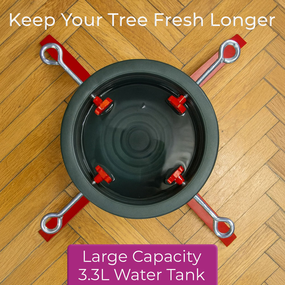 Neo Green and Red Christmas Tree Stand with Water Reservoir Image 6
