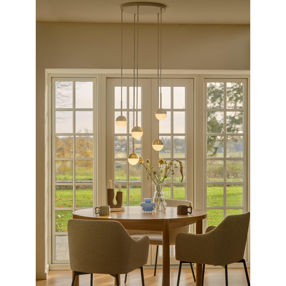 Nordlux Luana 5-Exits White Metal Pendant Light Canopy Image 5
