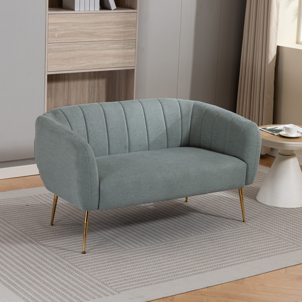 Artemis Home Stanton 2 Seater Duck Egg Fabric Shell Accent Sofa Image 7