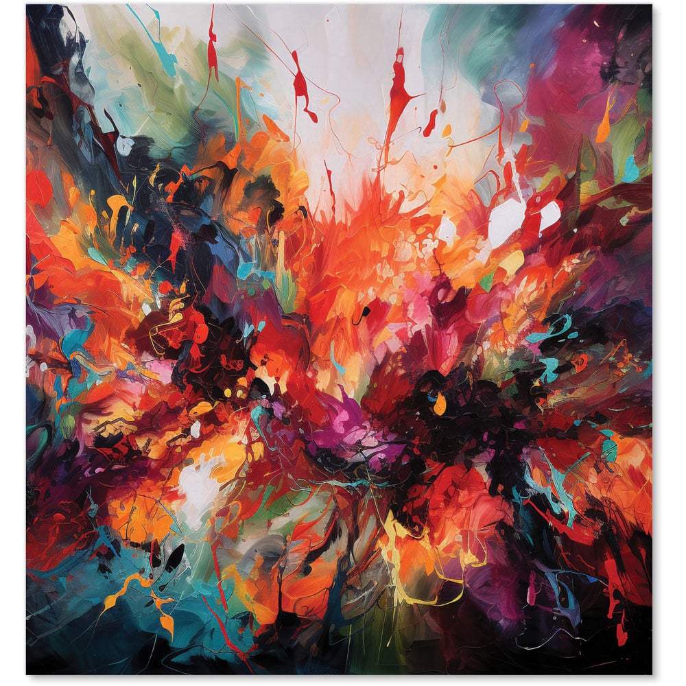 Warren Reed Designer Vibrant Abstract Painting Of Halloween Glass Kitchen Splashback 75 x 70cm Image 2