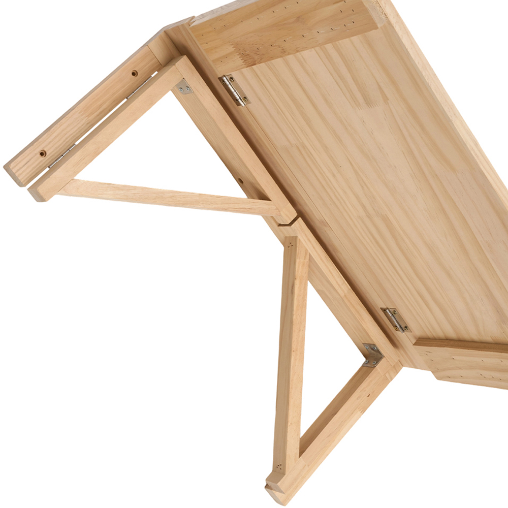 Living and Home Natural Wall Mounted Folding Table with Wooden Brackets 70 x 40cm Image 6