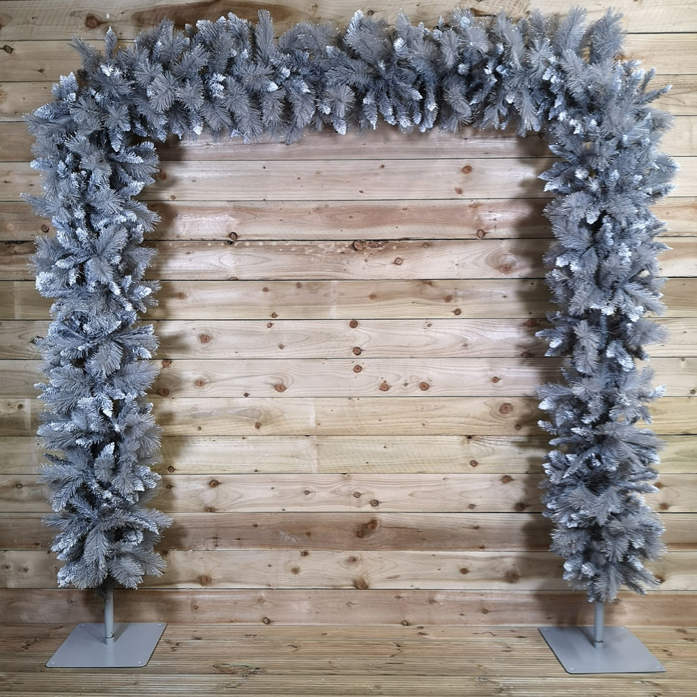Premier Silver Wrapped PVC Branches Indoor Christmas Tree Arch 7.5ft Image 2