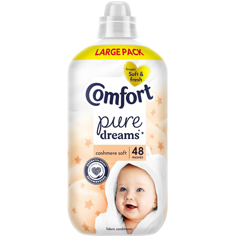 Comfort Pure Dreams Cashmere Soft Fabric Conditioner 48 Washes 1.44L 6 Pack Image 2