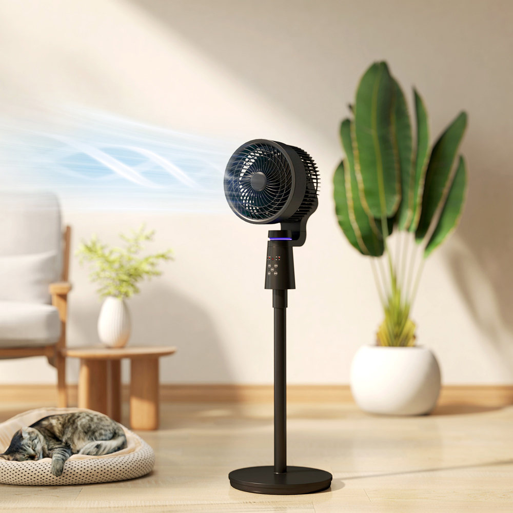 Portland Black Oscillating Pedestal Fan 37 inch Image 2