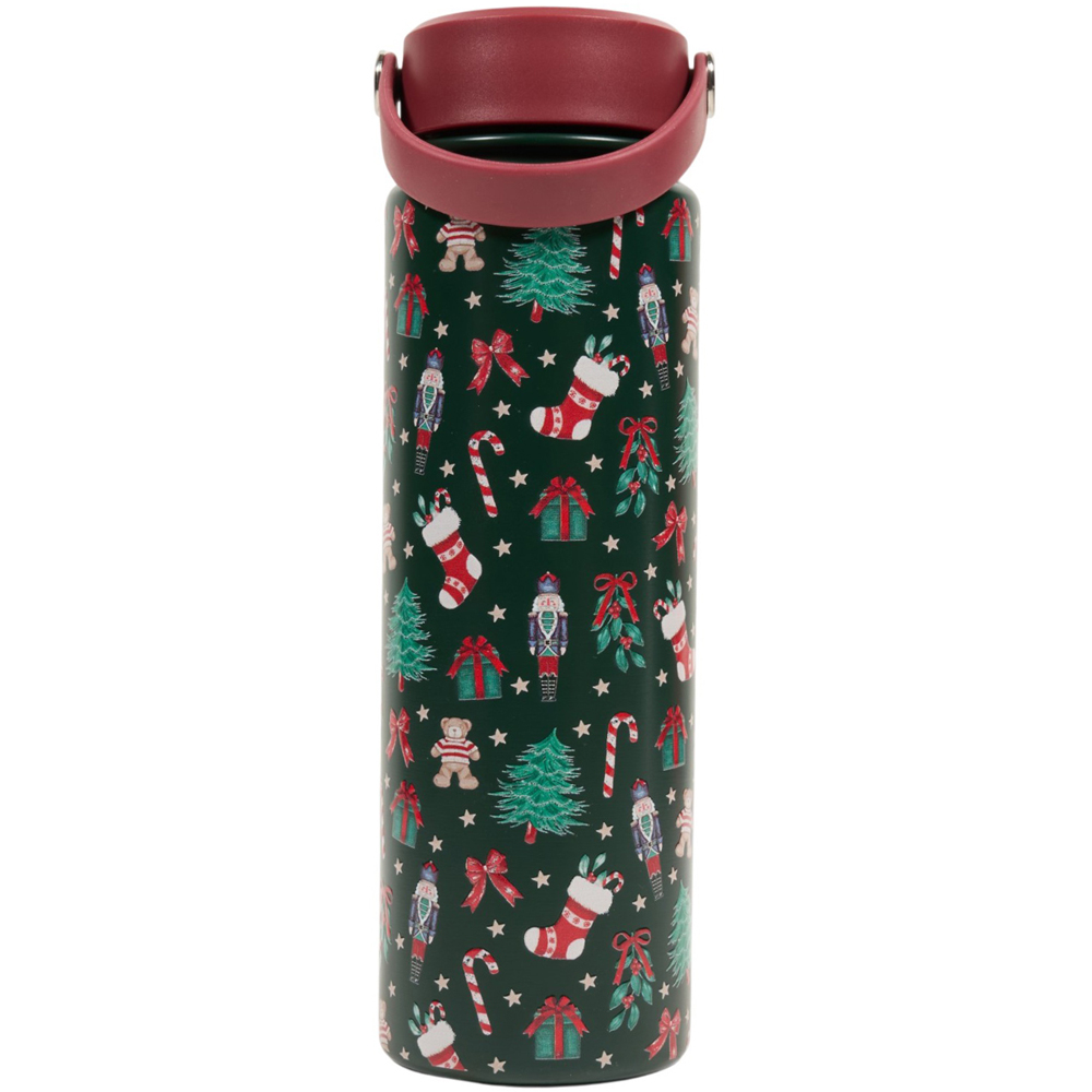 Cute Xmas Print Vacuum Bottle with Lid Image 4