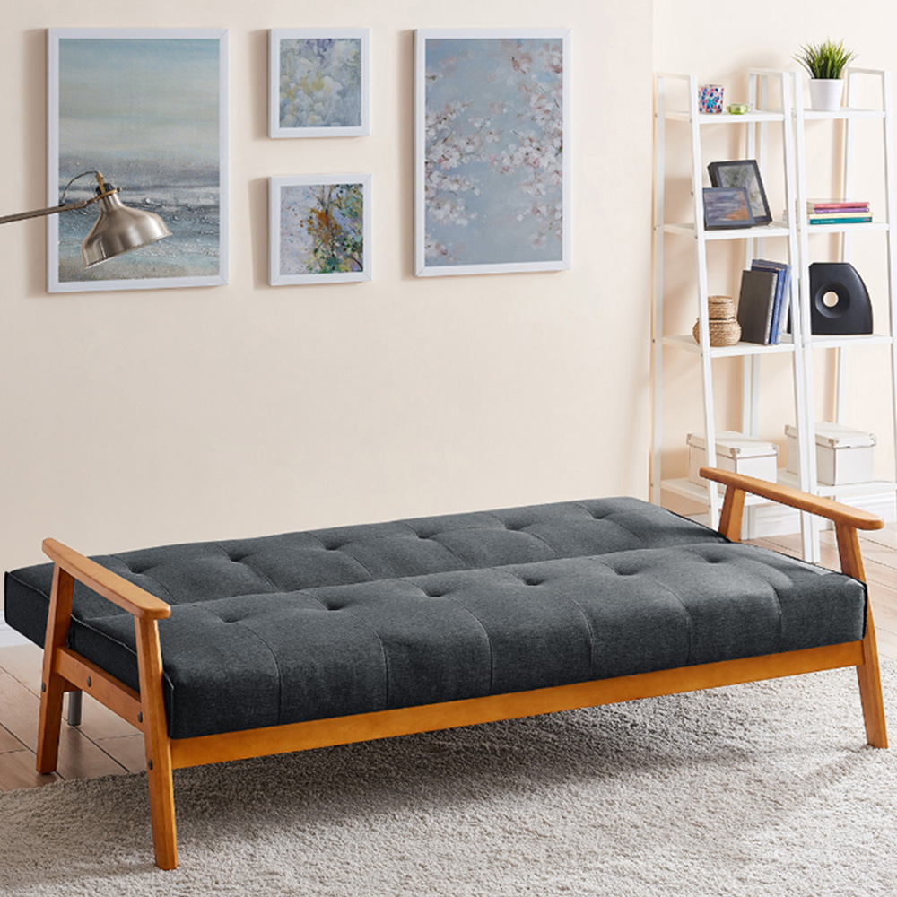 Home Detail Langford Double Sleeper Charcoal Fabric Sofa Bed Image 4