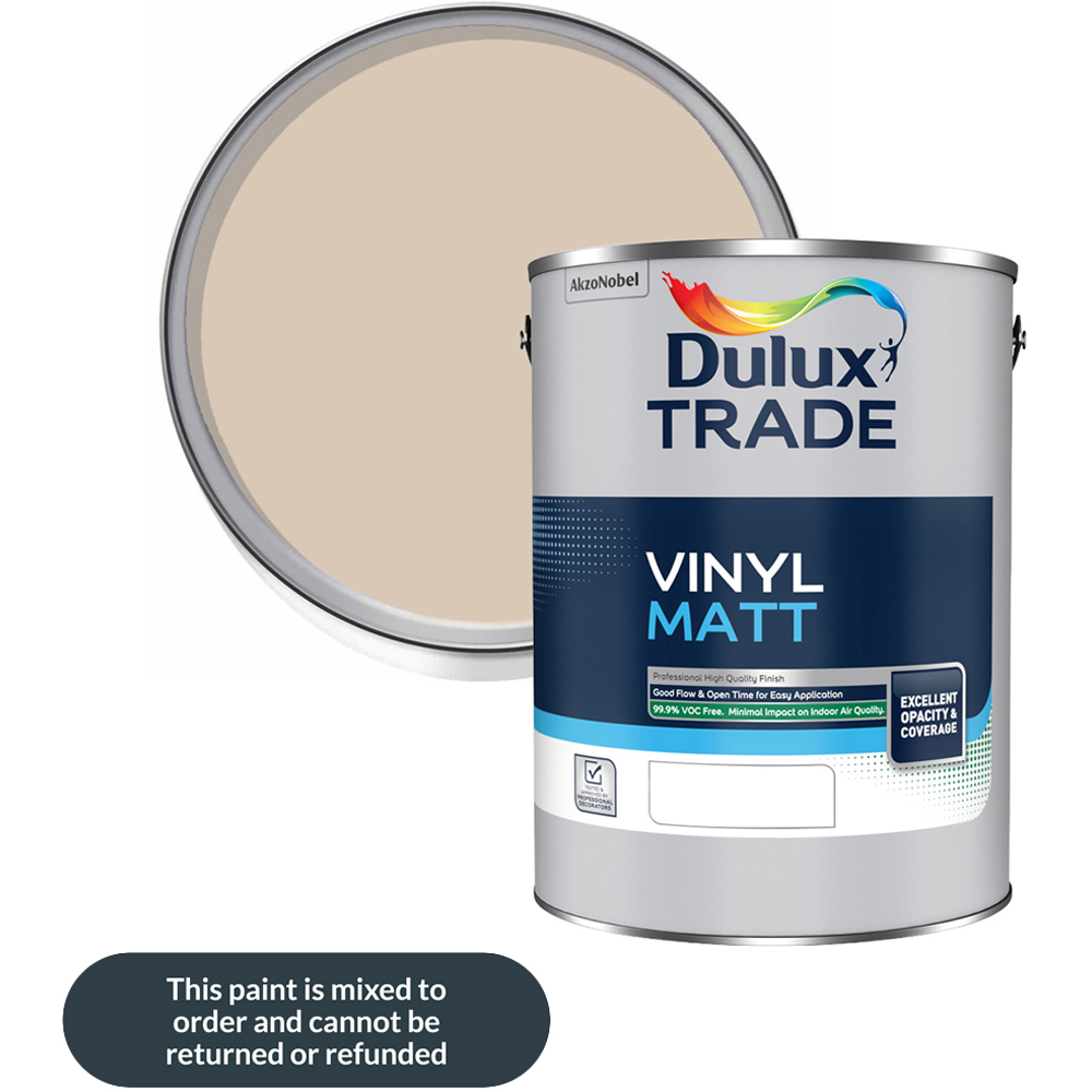 Dulux Trade Caramel Latte Walls and Ceilings Vinyl Matt Paint 5L Image 1