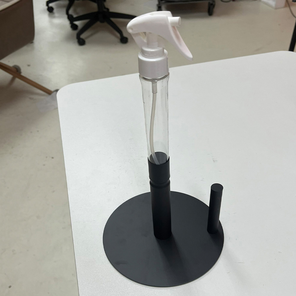 Living and Home 2-in-1 Black Stainless Steel Tissue Roll Holder with Spray Bottle Image 2