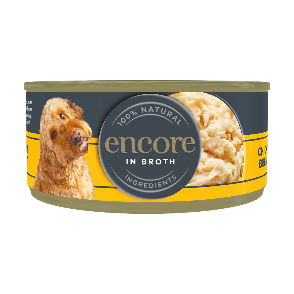 Encore Chicken Breast in Broth Adult Dog Food Tin 156g Image 1