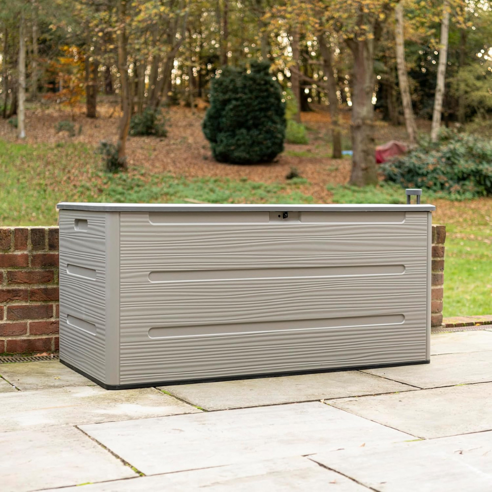 Garden Gear Elite Series 700L Warm Grey Storage Chest with Bevelled-Edge Lid Image 5