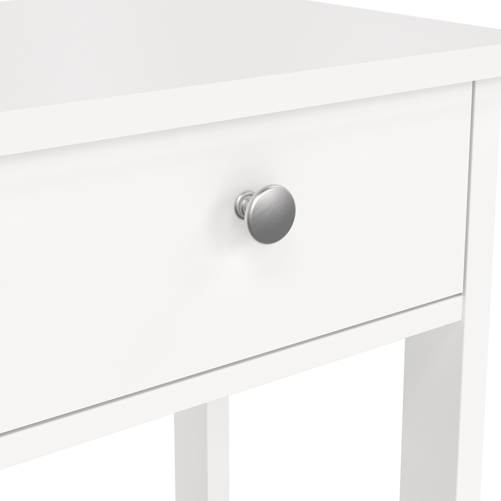 Florence Madrid Single Drawer White Bedside Table Image 6