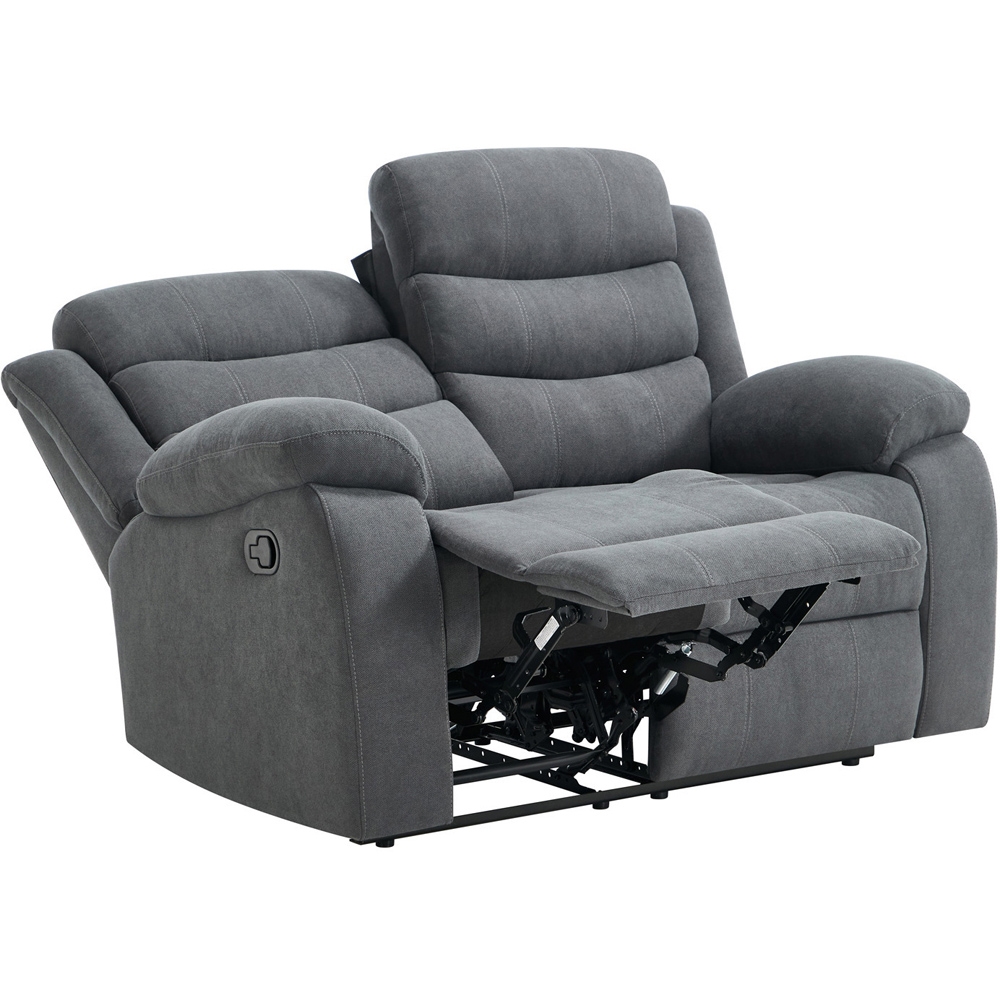 Furniture Online Boston 2 Seater Grey Manual Recliner Sofa Image 5