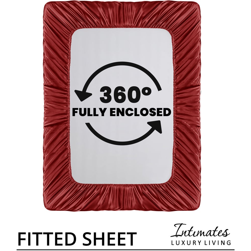 Intimates Super King Size Red Satin Bedding Set Image 8