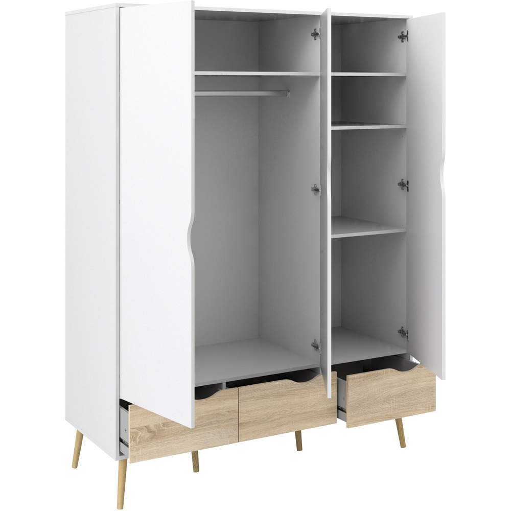 Florence Oslo White and Oak 3 Piece Bedroom Furniture Set Image 6