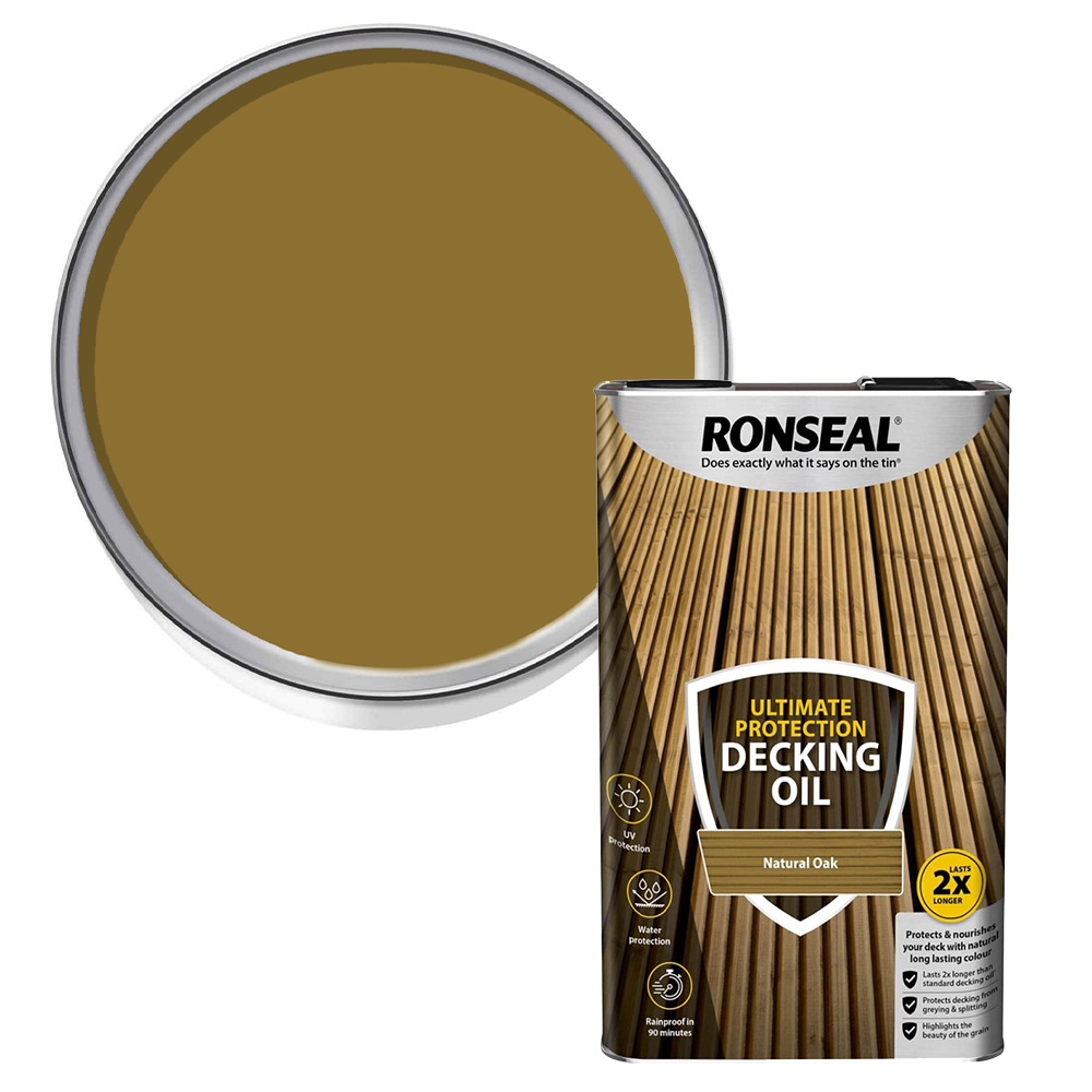 Ronseal Ultimate Protection Natural Oak Decking Oil 5L Image 1