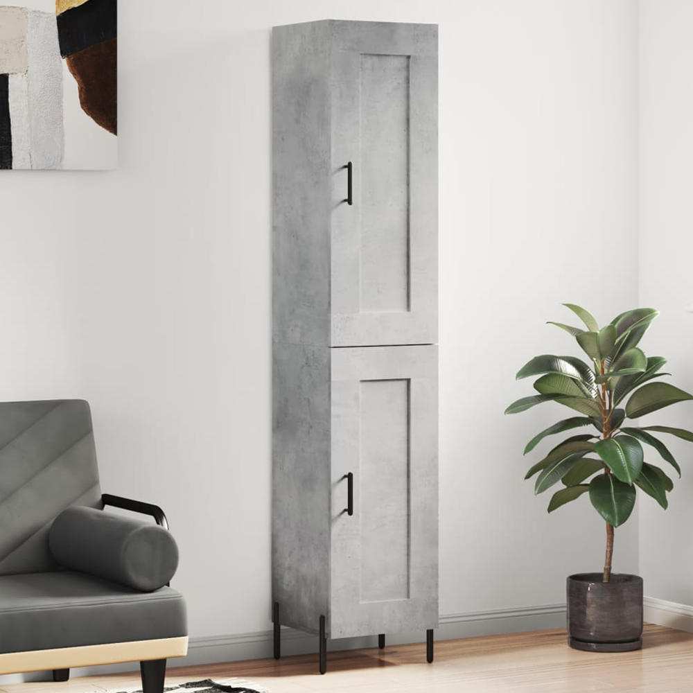 vidaXL 2 Door Concrete Grey Highboard Image 1