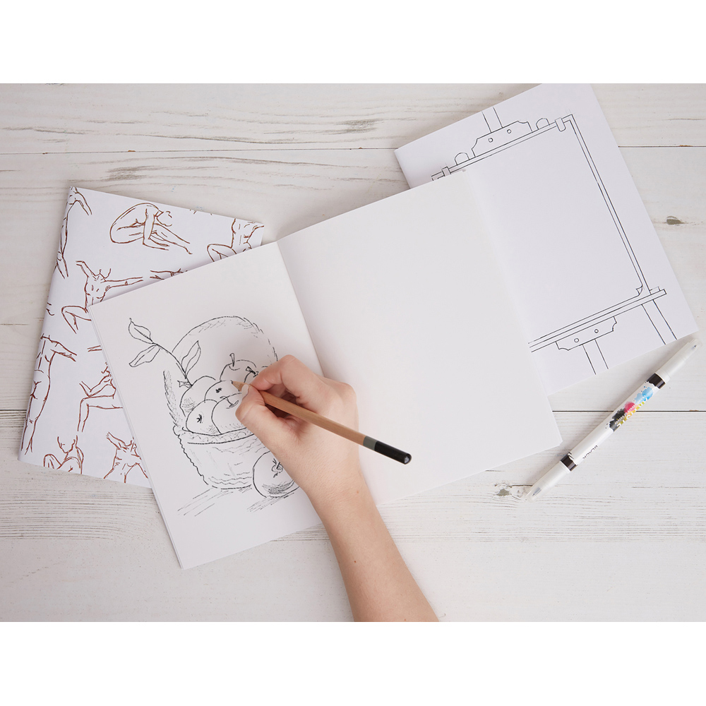 Docrafts Artiste A4 White Life Drawing Sketchbook 3 Pack Image 2
