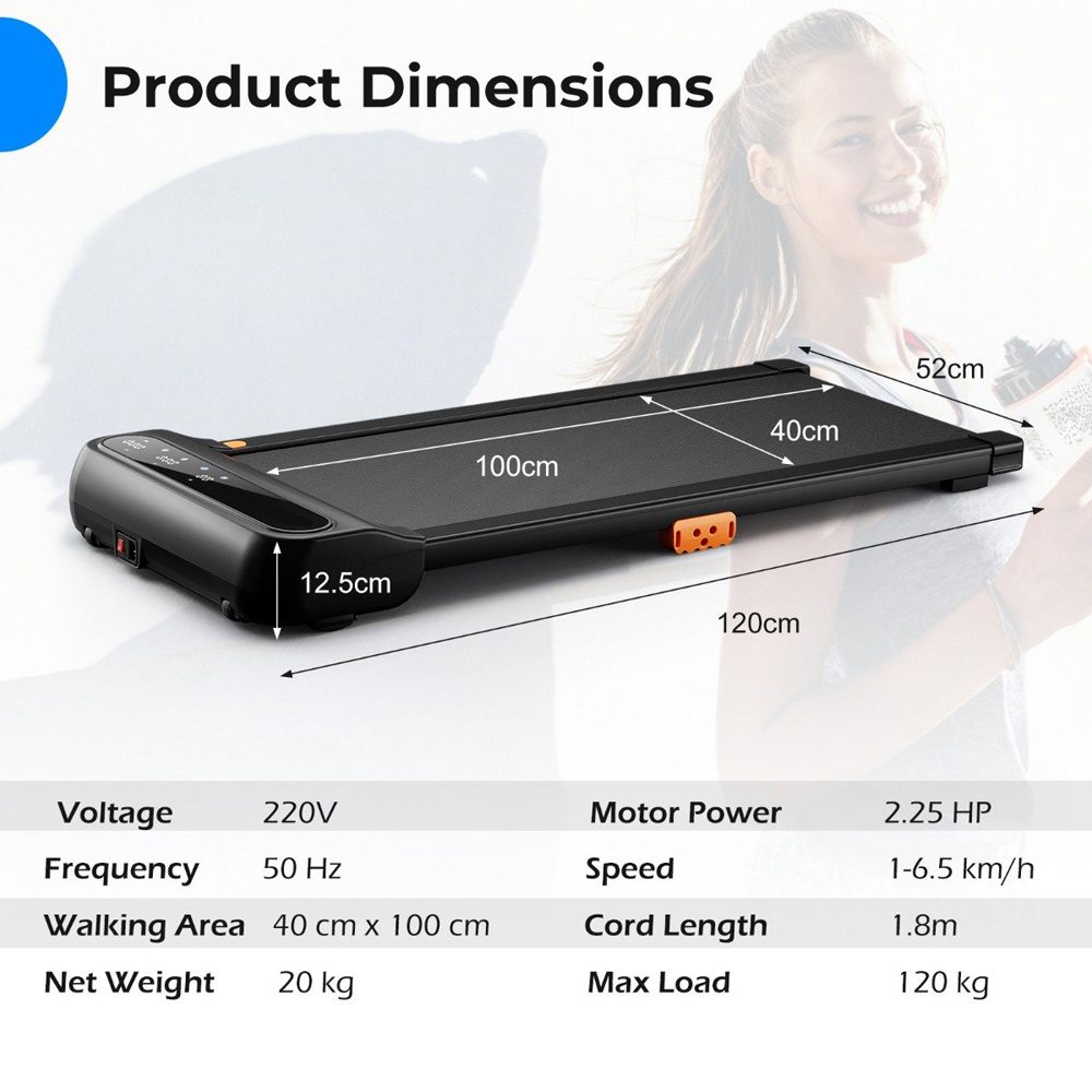 Costway Black Under Desk Treadmill Image 9