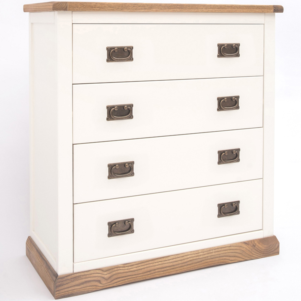 Tropea 4 Drawer Off White Chest of Drawers with Brass Drop Handles Image 3