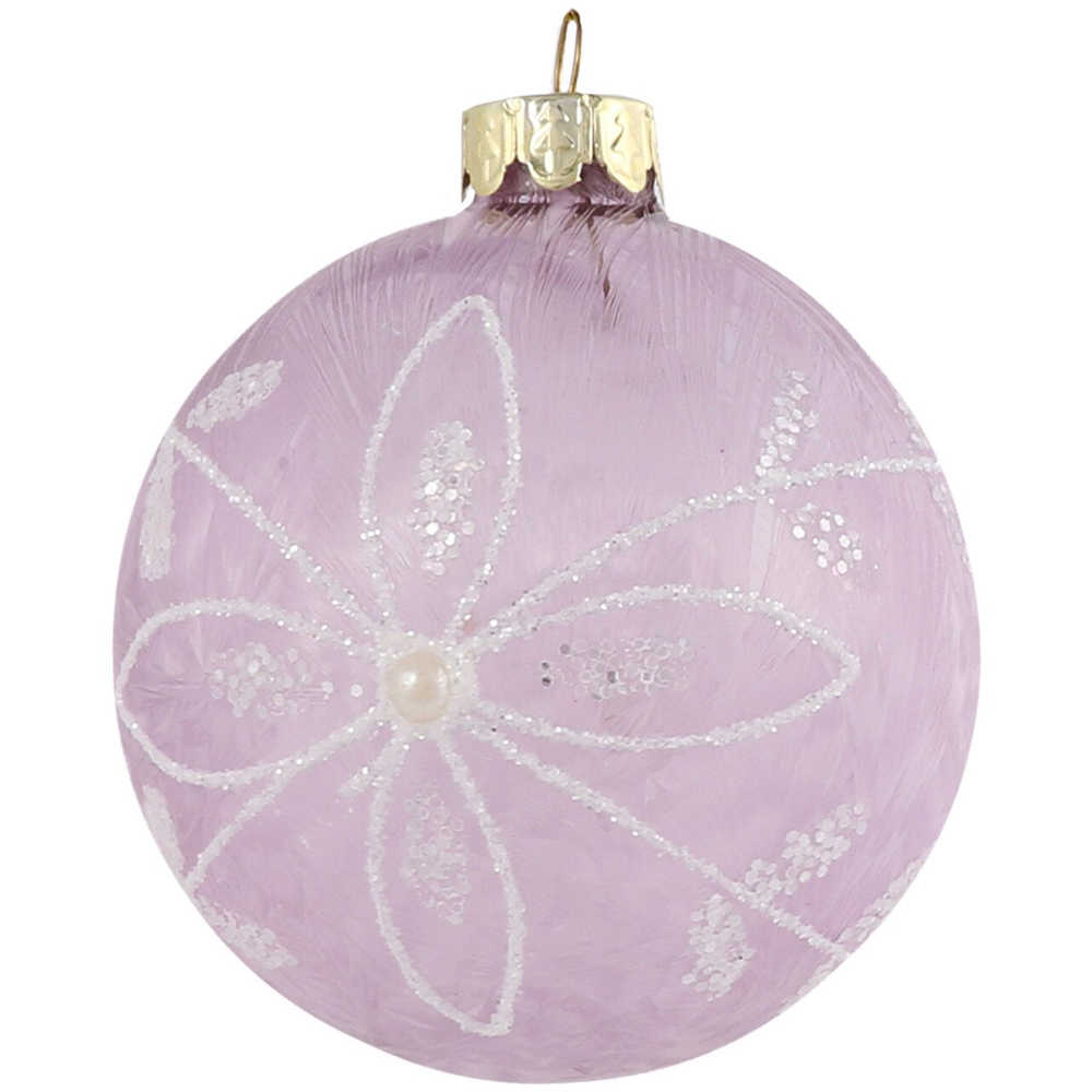 Purple Frosted Pearl Flower Bauble - Purple Image 2