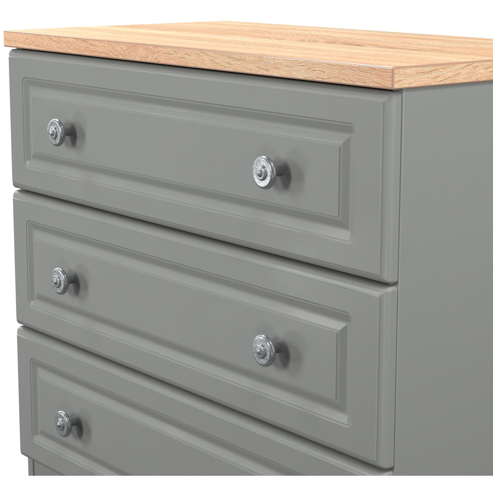 Crowndale Norfolk 3 Drawer Dusk Grey and Bardolino Oak Chest of Drawers Ready Assembled Image 5