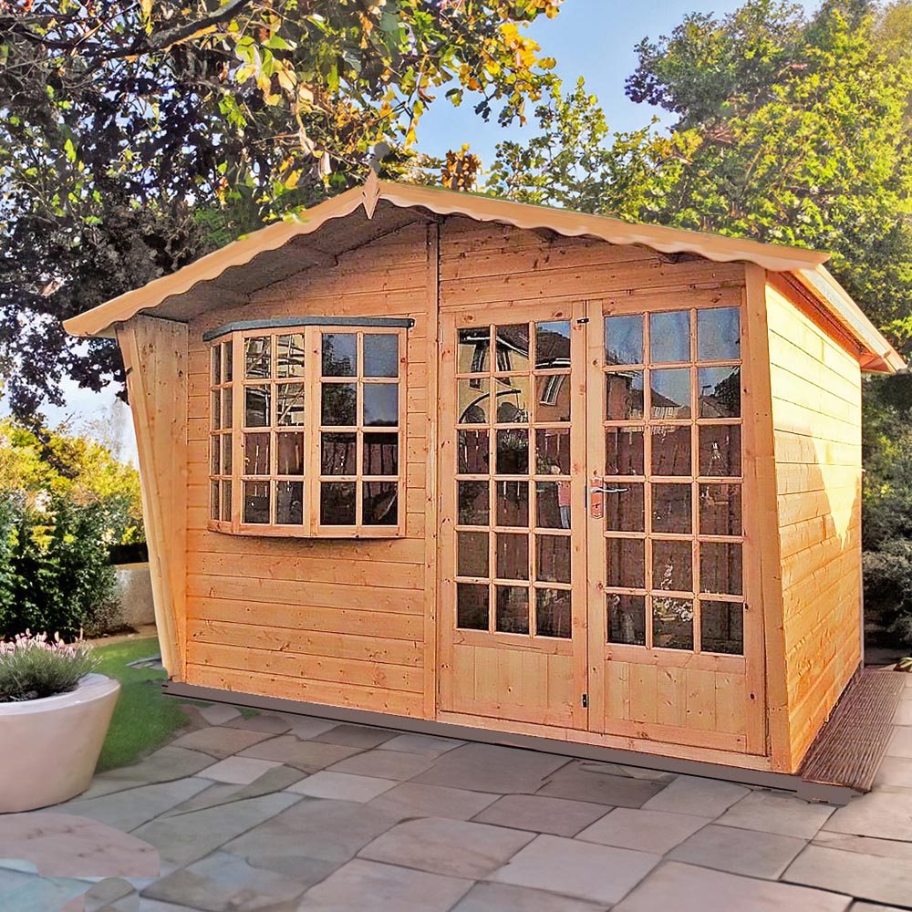 Shire Goodwood 10 x 10ft Shiplap Style C Security Cabin Apex Summerhouse Image 4
