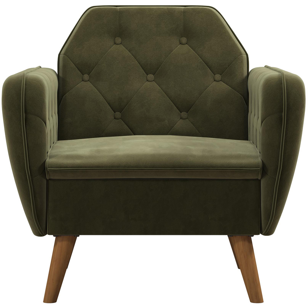 Novogratz Green Velvet Teresa Memory Foam Accent Chair Image 2