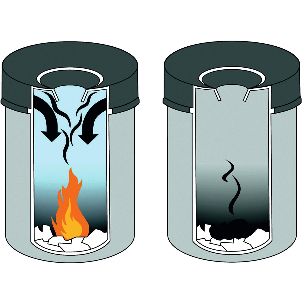 Durable Black Fire Extinguishing Metal Waste Bin 30L Image 2