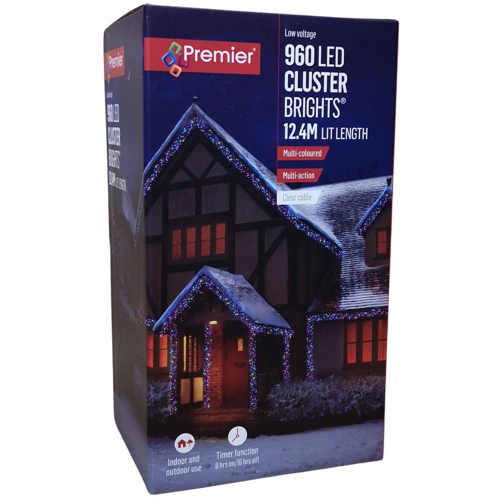 Premier ClusterBrights 960 Multicolour LED Christmas Cluster Light 12.4m Image 2
