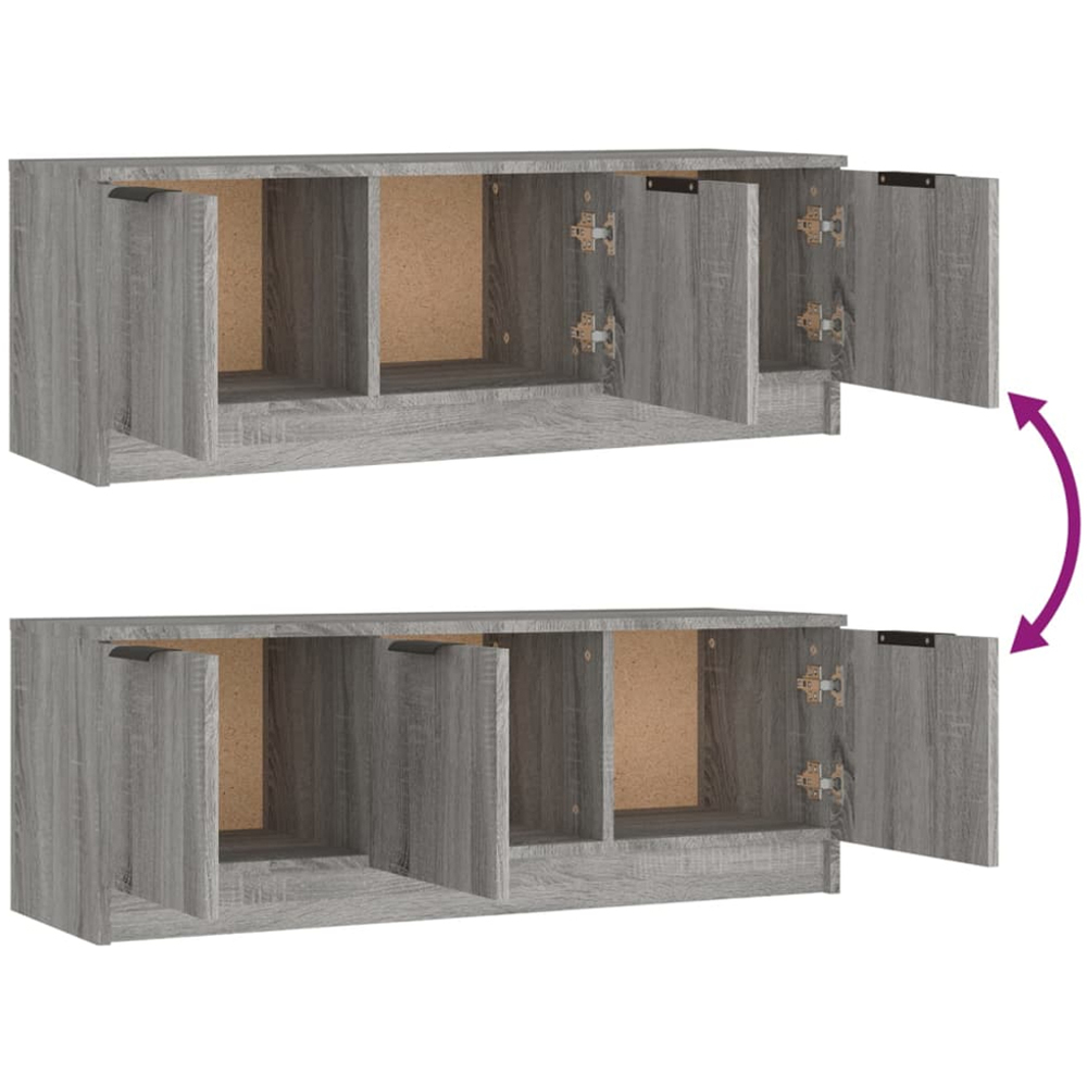 vidaXL 3 Door Grey Sonoma TV Cabinet Image 7