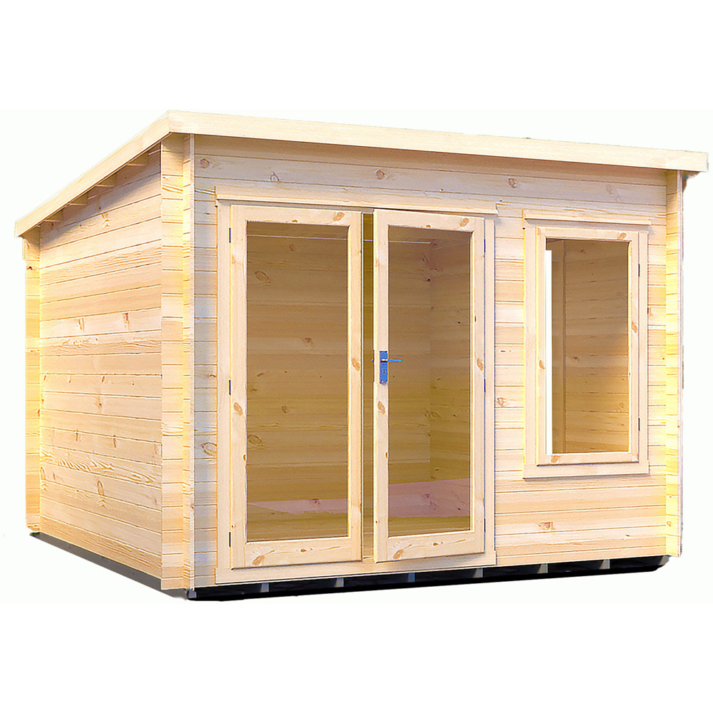 Shire Emneth 10 x 10ft Double Door Pressure Treated Log Cabin Image 1