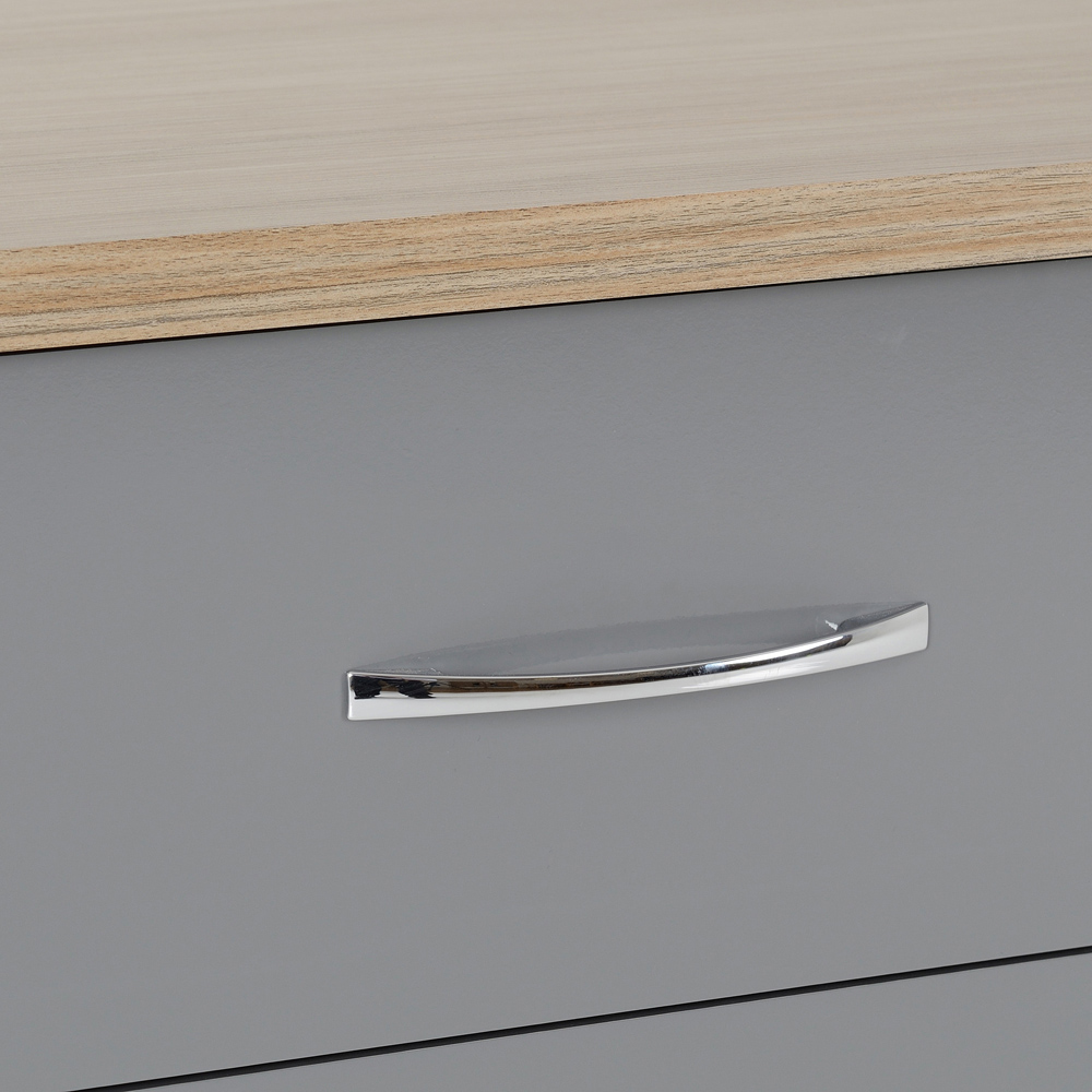 Seconique Nevada 3 Drawer Grey Gloss and Light Oak Veneer Chest of Drawers Image 5