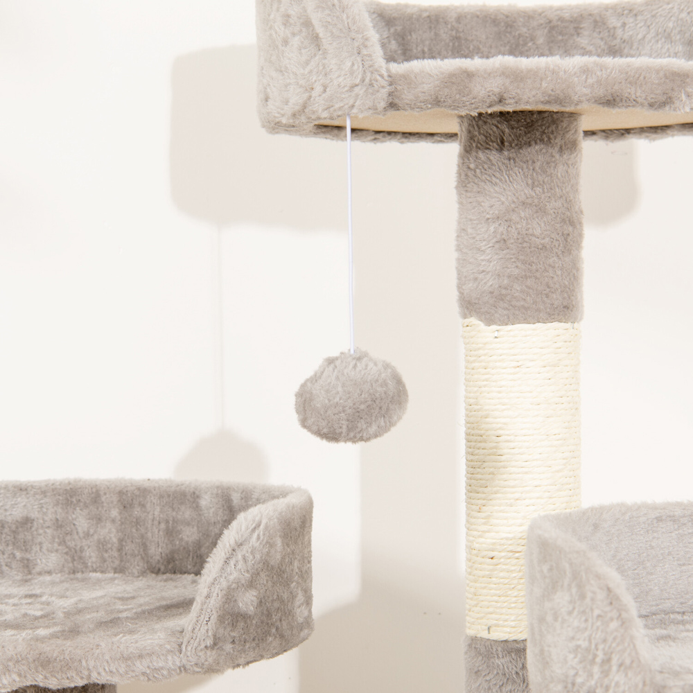 Multi-Level Cat Activity Tower Grey Image 4