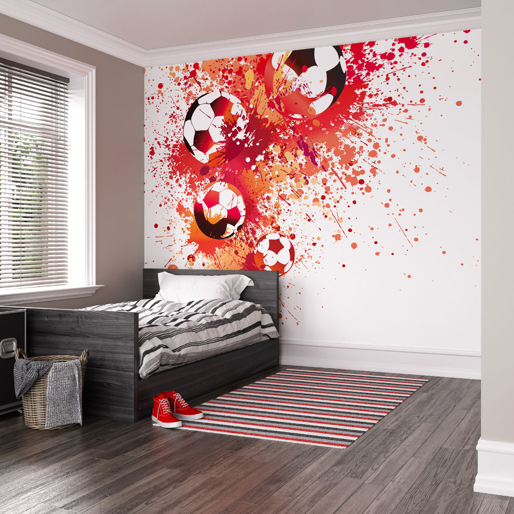 Origin Murals Football Splash Red Wall Mural Image 3