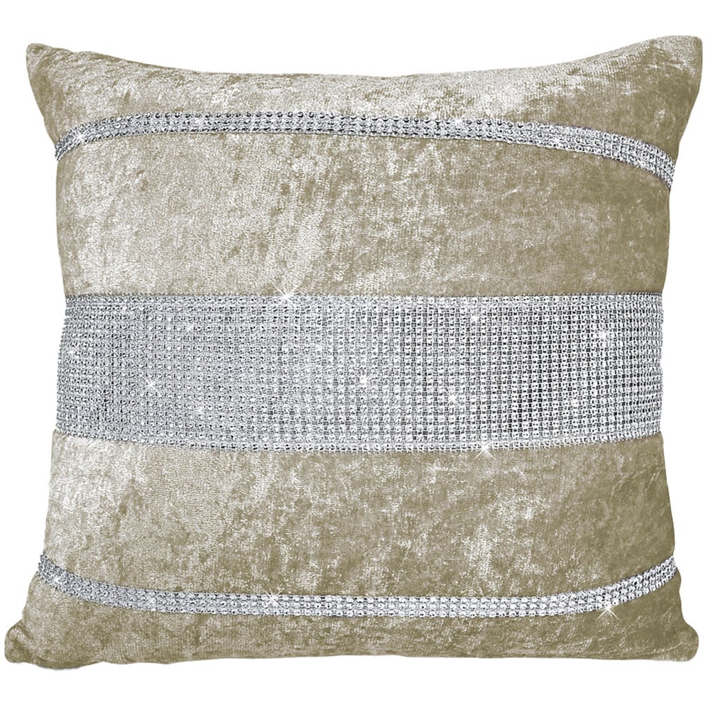 Intimates Topaz Crushed Velvet Natural Filled Cushion 43 x 43cm 2 Pack Image 1