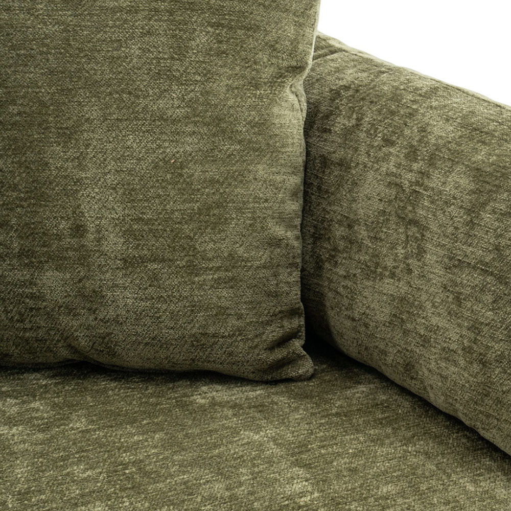 Living and Home 2 Seater Sofa Green Chenille with Throw Pillows Image 3