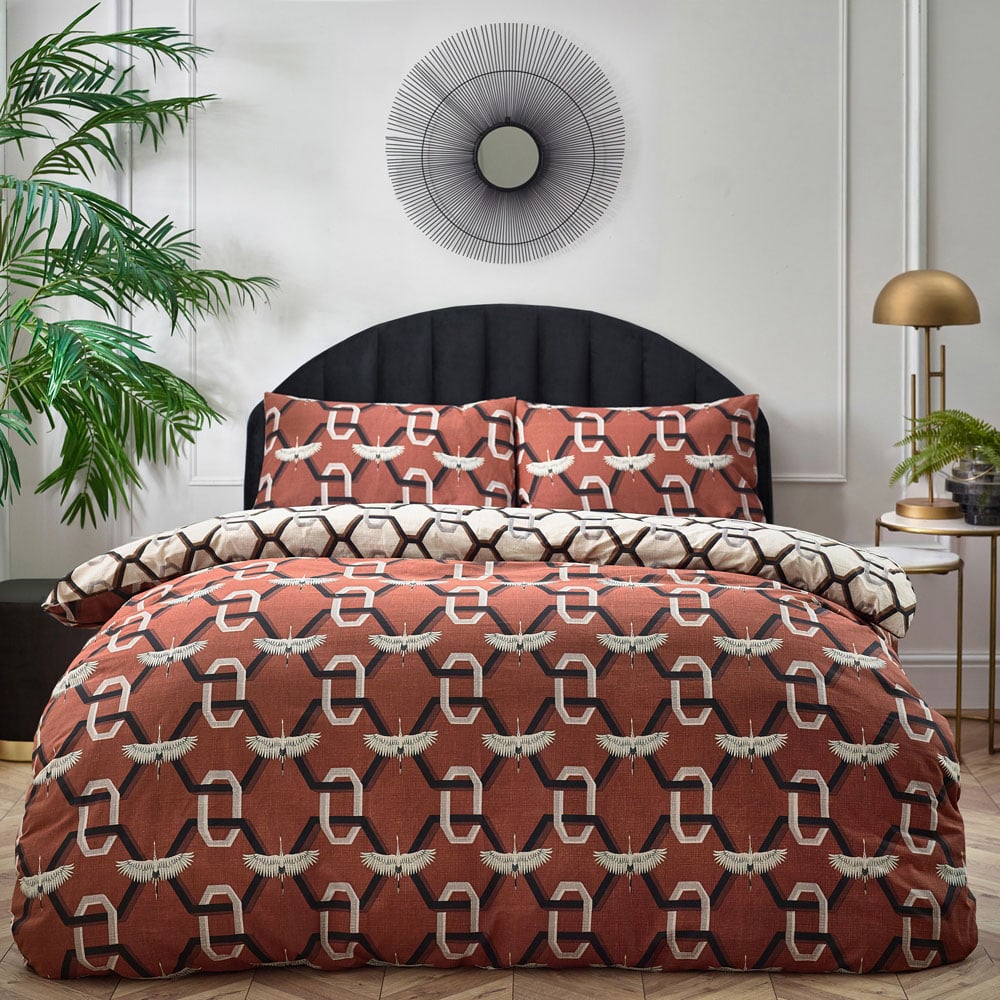 furn. Avalon King Size Brick Duvet Set Image 1
