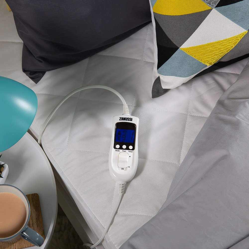 Zanussi Single Washable Electric Heated Mattress Protector with Fitted Skirt and Controller Image 6