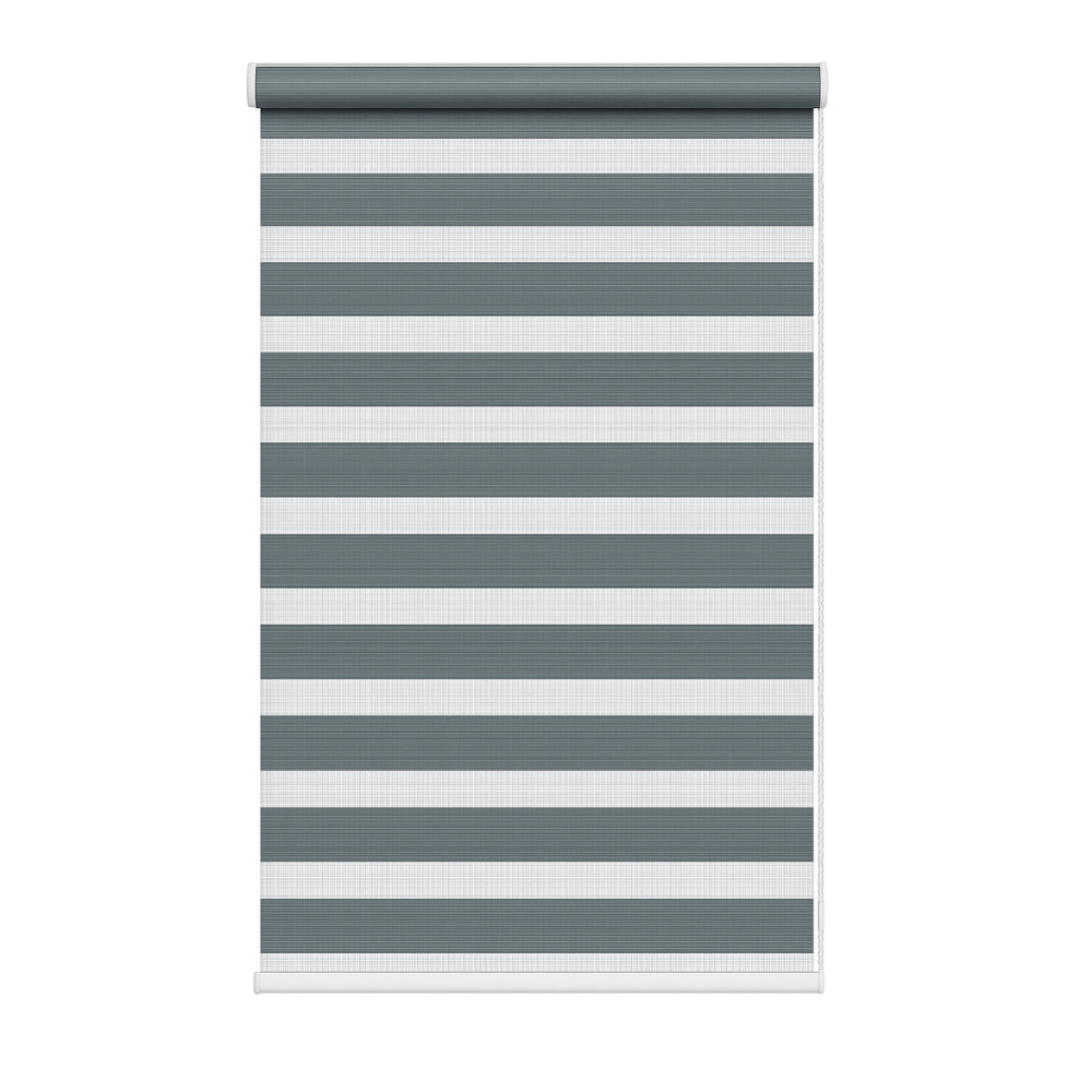 New Edge Blinds Slate Grey Day and Night Zebra Roller Blind 105cm Image 2