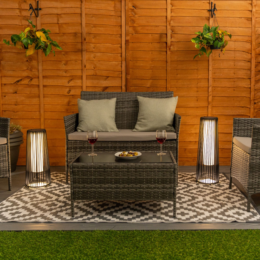 ValueLight Rattan Black Large Solar Floor Lamp Image 6
