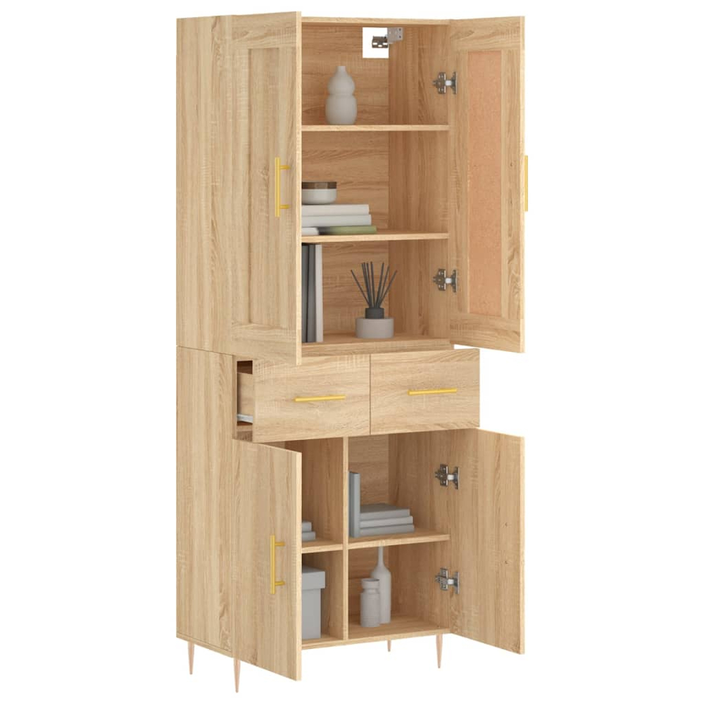 vidaXL 4 Door 2 Drawer Sonoma Oak Highboard Image 3