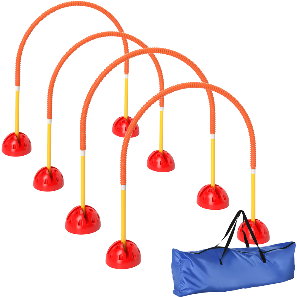 PawHut 4 Piece Orange Dog Agility Training Equipment Set with Bag Image 1