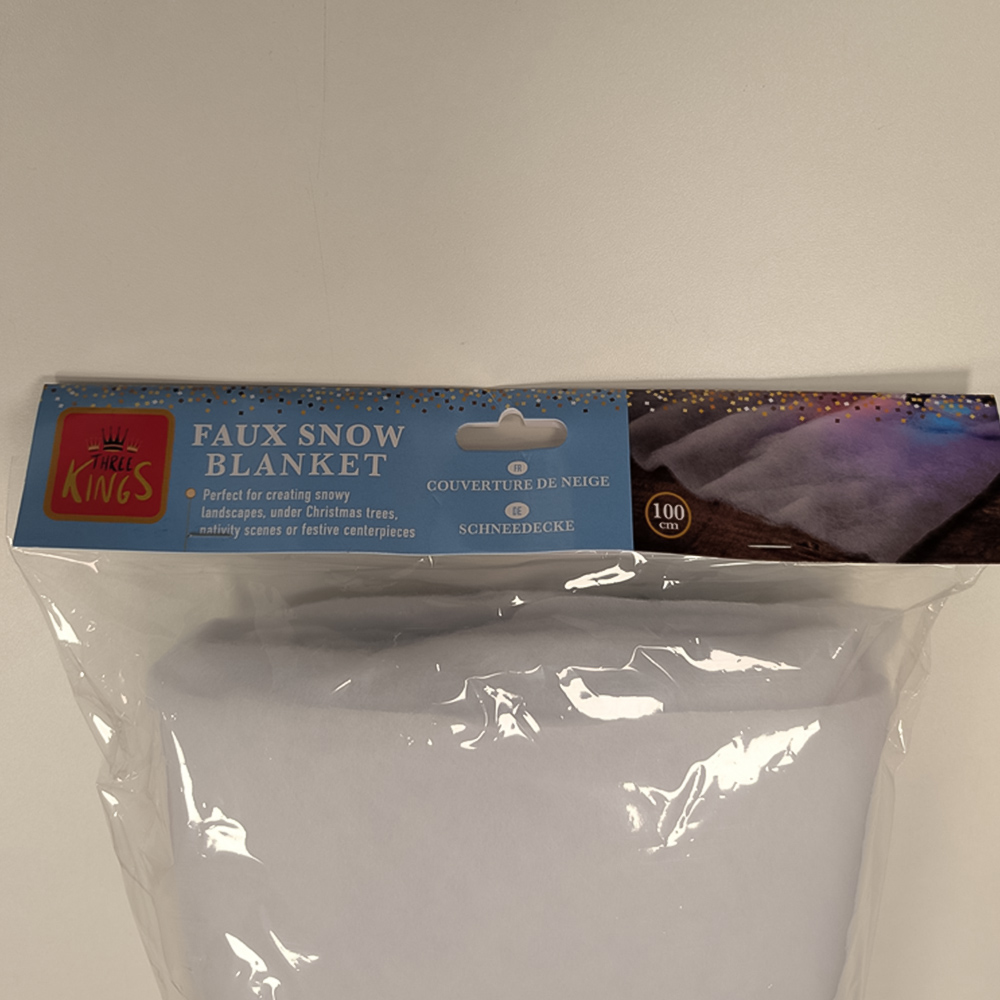Samuel Alexander White Christmas Faux Snow Effect Blanket Roll 1m Image 4