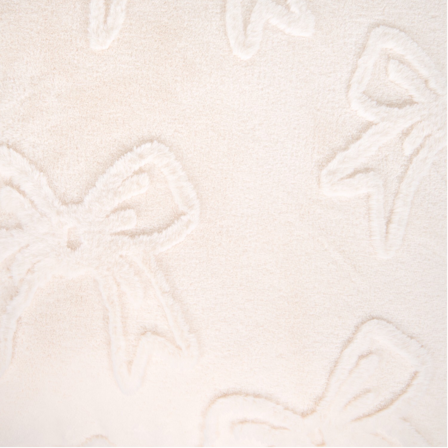 Bow Faux Fur Cushion Ivory Image 3