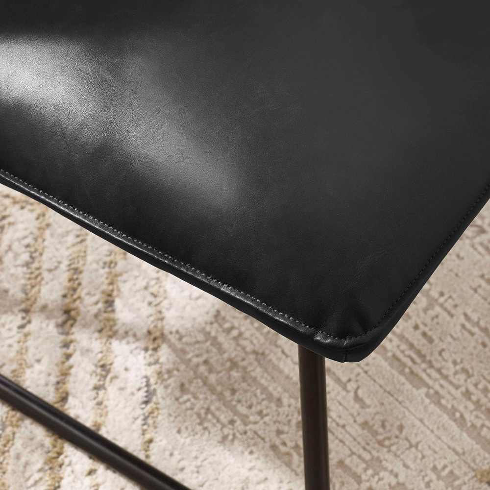 Julian Bowen Saxon Black Faux Leather Lounge Chair Image 6